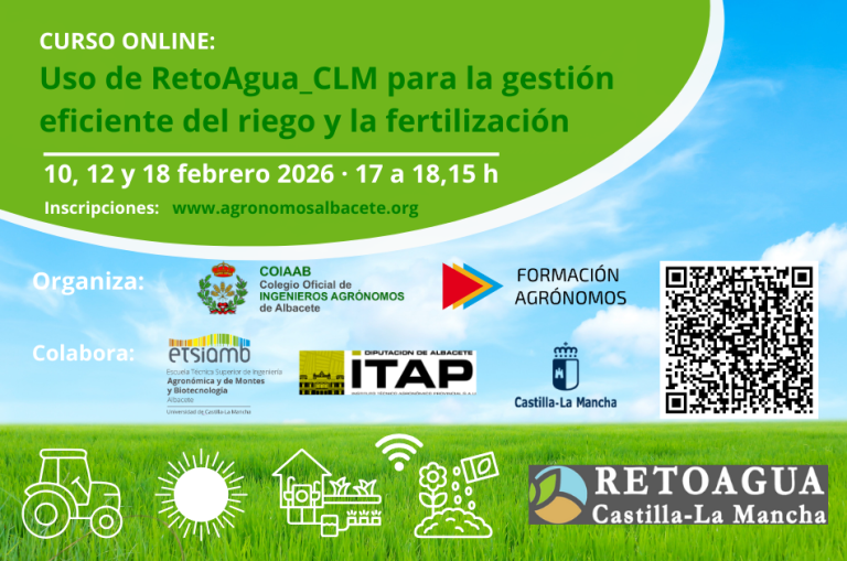 CURSO ONLINE: USO DE RETOAGUA_CLM PARA LA GESTIÓN EFICIENTE DEL RIEGO Y LA FERTILIZACIÓN